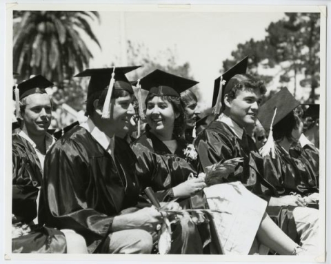 Grads at commencement 1984