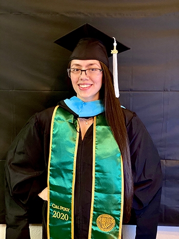 Brenda Lopez at her graduation ceremony in 2020.