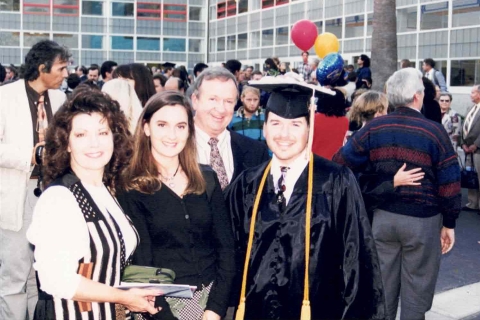 Alumnus Damon Claussen at his Cal Poly graduation