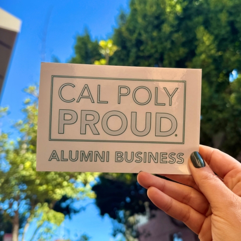 Cal Poly Proud window cling