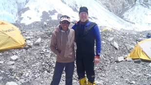 Bob Berger with guide on Mt. Everest