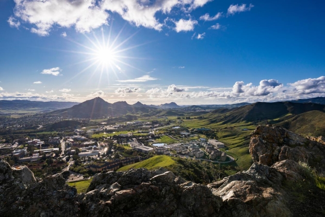 An aerial shot of Cal Poly 