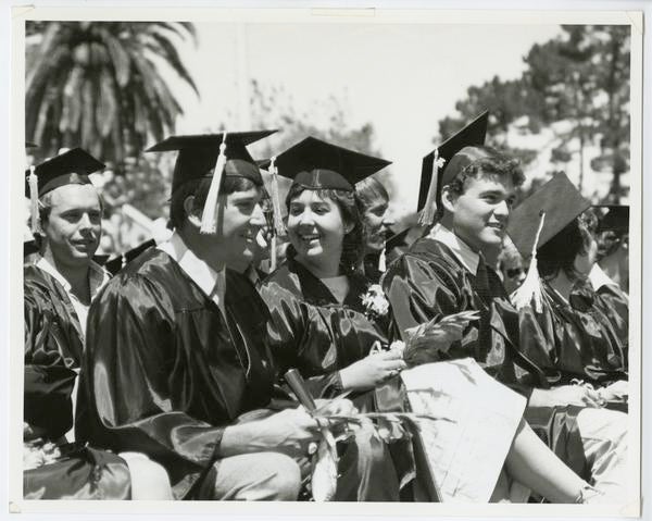 Grads at commencement 1984