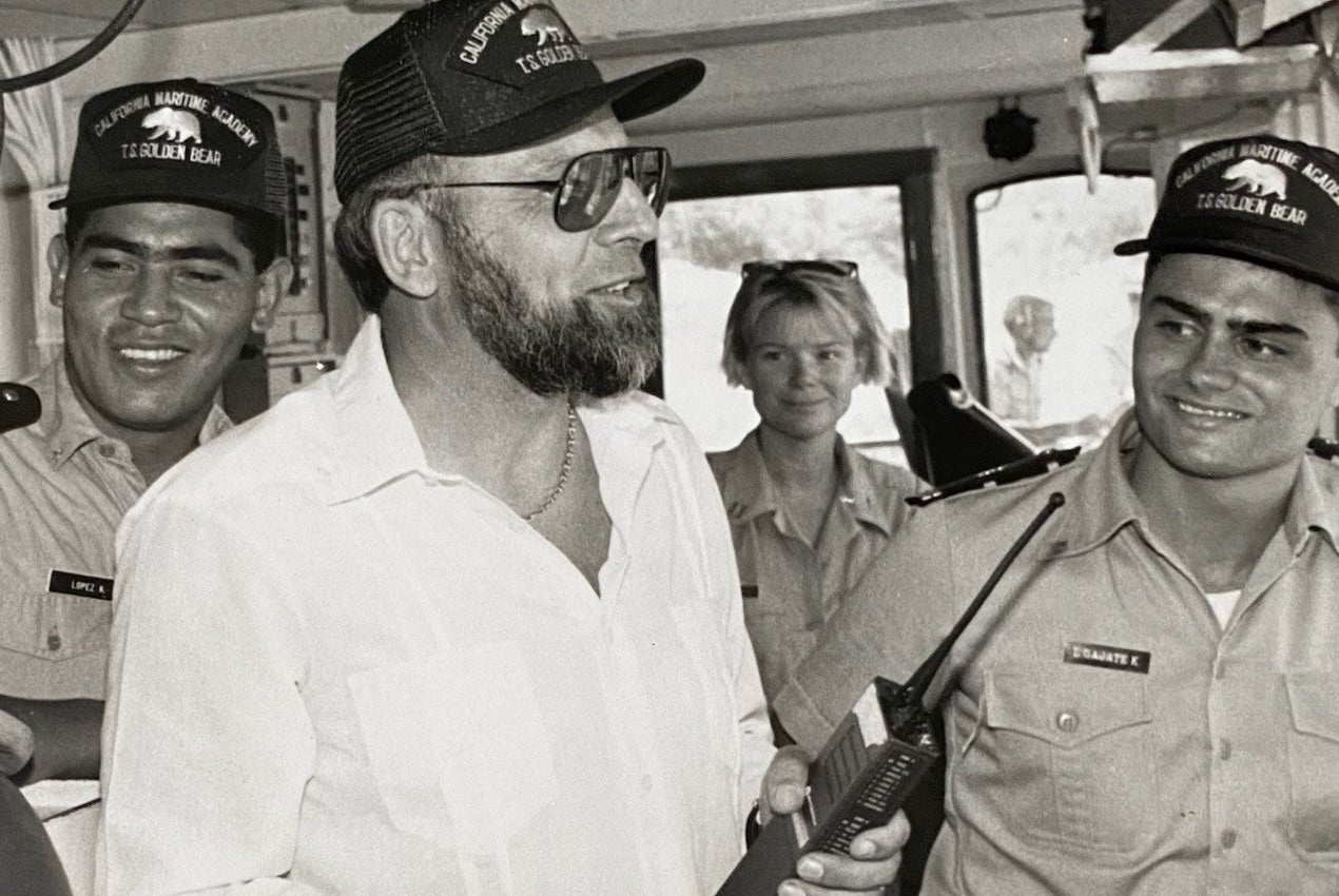 An image of Maritime cadets aboard Training Ship Golden Bear in 1987. 
