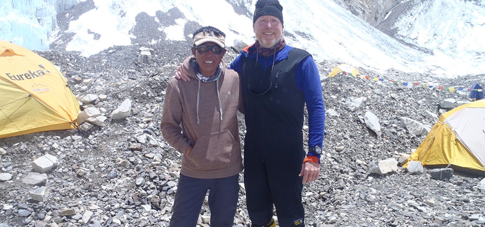 Bob Berger with guide on Mt. Everest