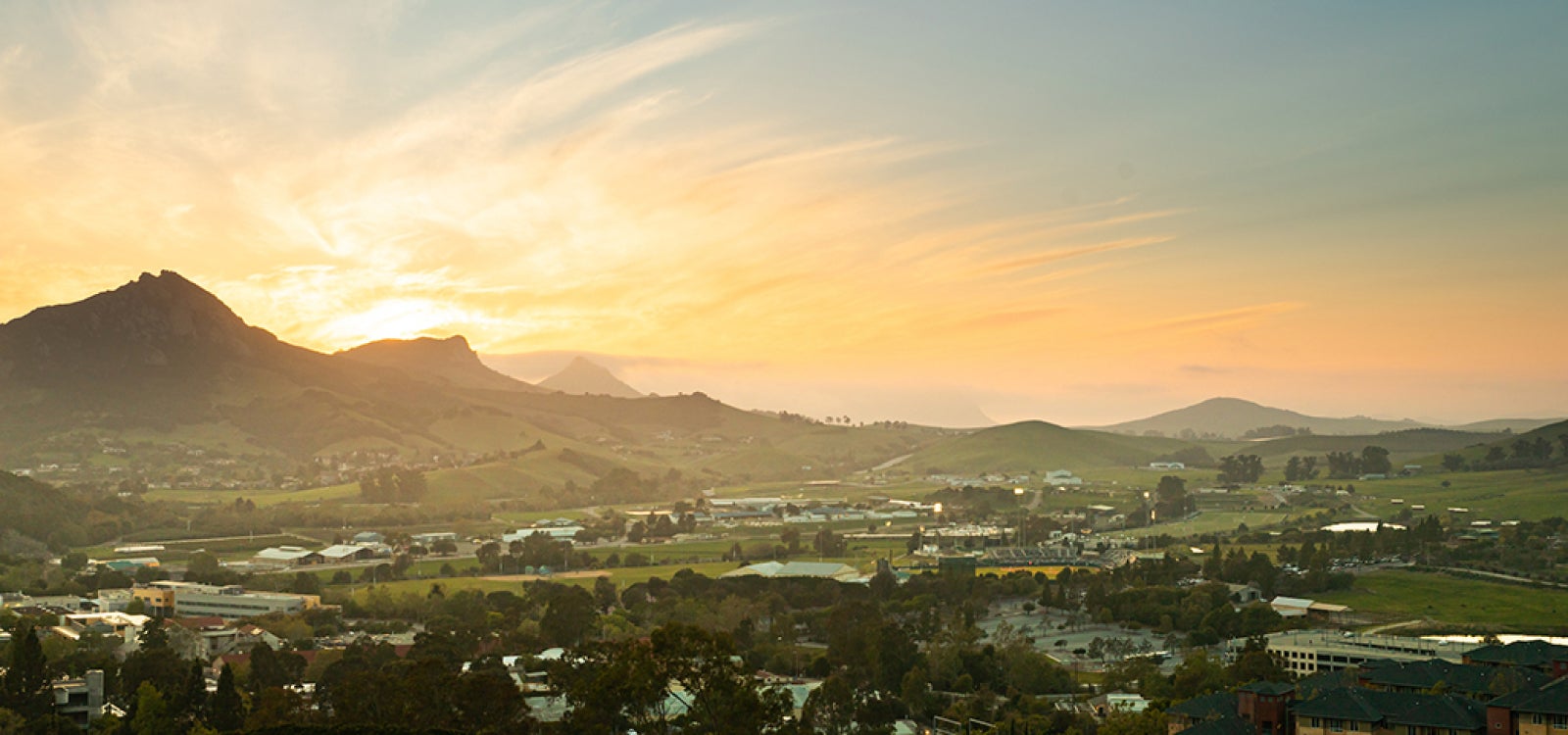 Cal Poly campus at sunset