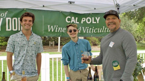 Wine and Viticulture students connect with alumni during Cal Poly’s Alumni Wine and Beer Garden.
