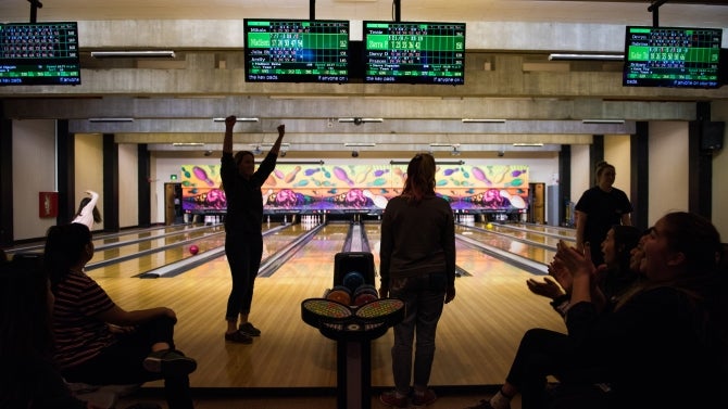 People bowling