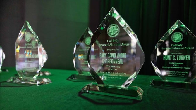 Honored Alumni Award on table