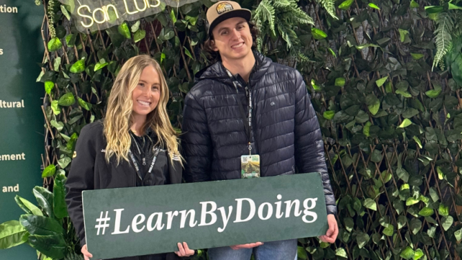 Students smiling for the camera