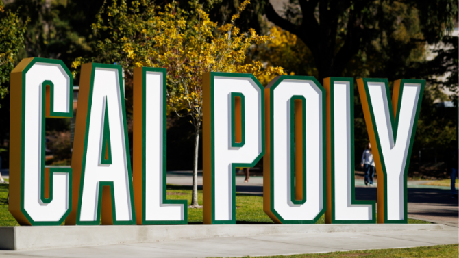 Letters spelling out Cal Poly