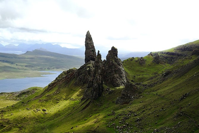 Scottish mountain on a foggy say.